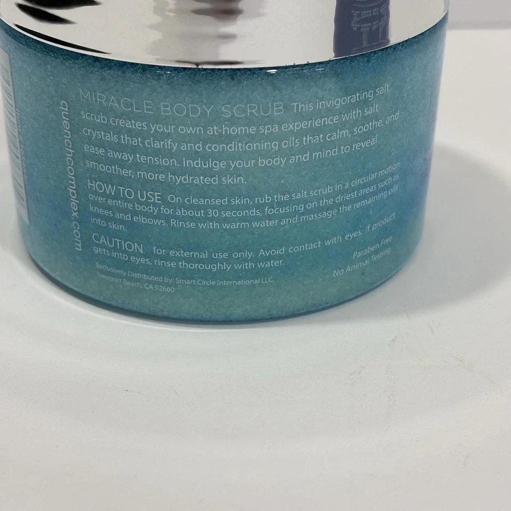 Quench Micro Water Complex Miracle Body Sea Salt Scrub 13.8 oz 395mL New